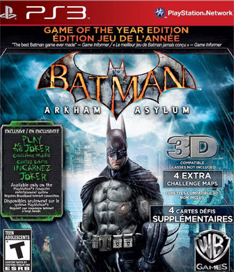 Batman Arkham Asylum Game Of The Year Edition PS3